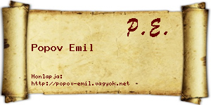 Popov Emil névjegykártya